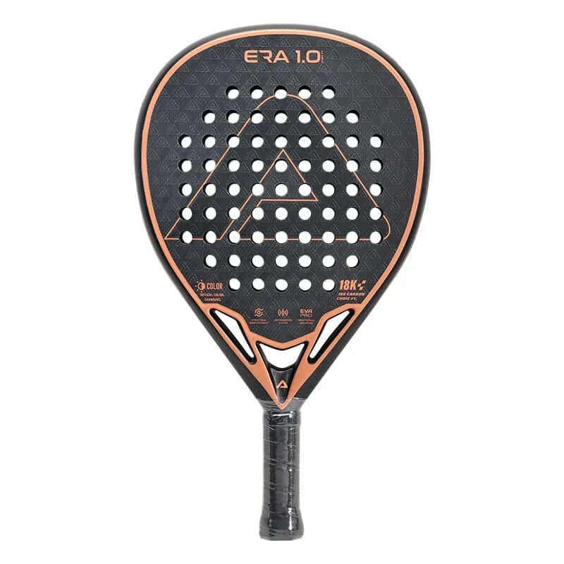 Carbon fibber tennis racket ERA 1.0 with 18K diamond design, ideal for professional padel players.