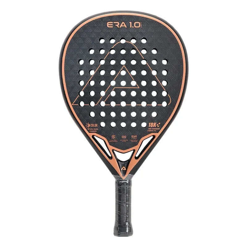 Carbon fibber padel racket ERA 1.0 with 18K diamond design, ideal for professional padel players.