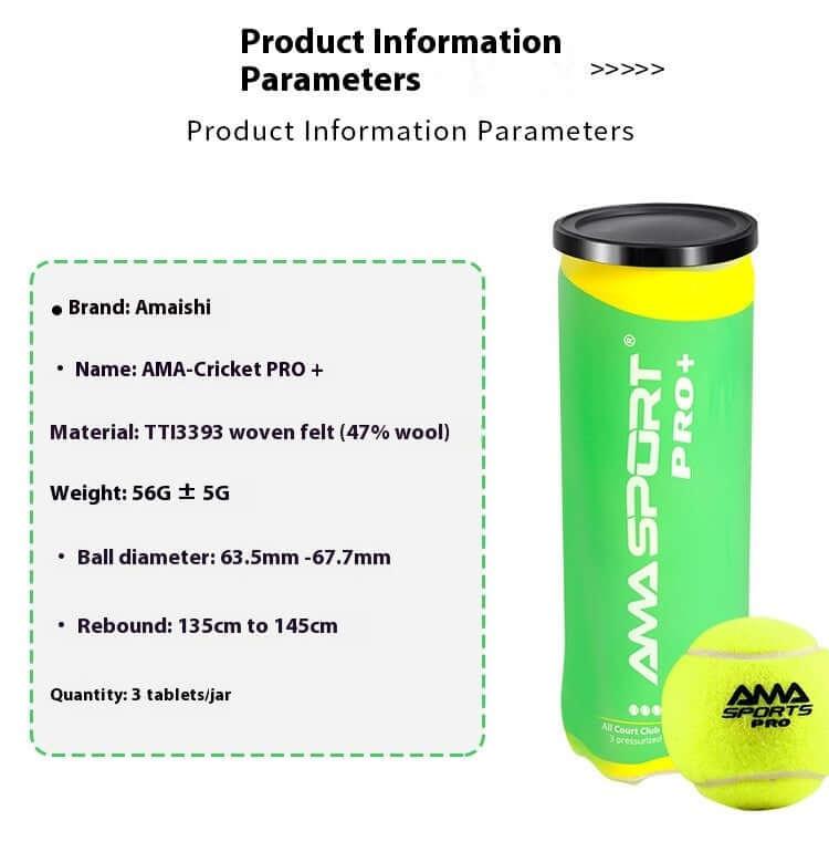 High Elasticity Tennis Training Balls in durable packaging with product details such as brand, material, and specifications.