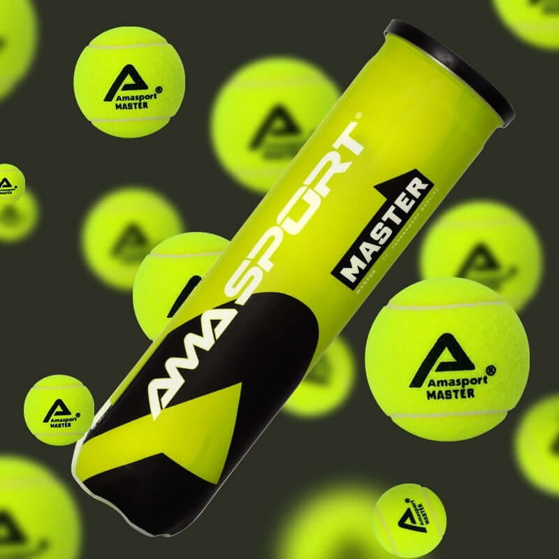 Match Tennis 4 Capsules 24 Cans Per Box Tournament Quality featuring Amasport Master tennis balls.