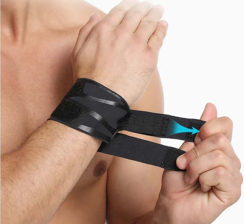 Anti-Sprain Wrist Guard TPU Wrist Brace providing support during sports activities.