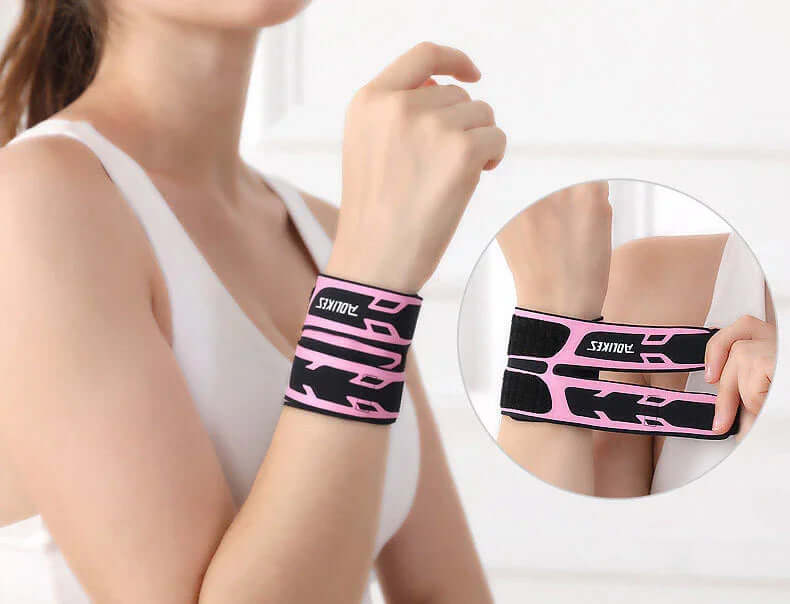 Anti-Sprain Wrist Guard TPU Wrist Brace for Sports Support worn on wrist during physical activity.