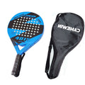 Beautiful Beach Appearance Sports Board Tennis Racket with blue design and carrying case.