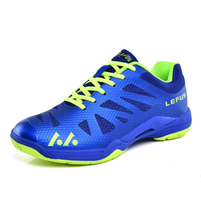 Tennis shoes for men in L010 Blue – breathable mesh and cowhide leather sports sneakers