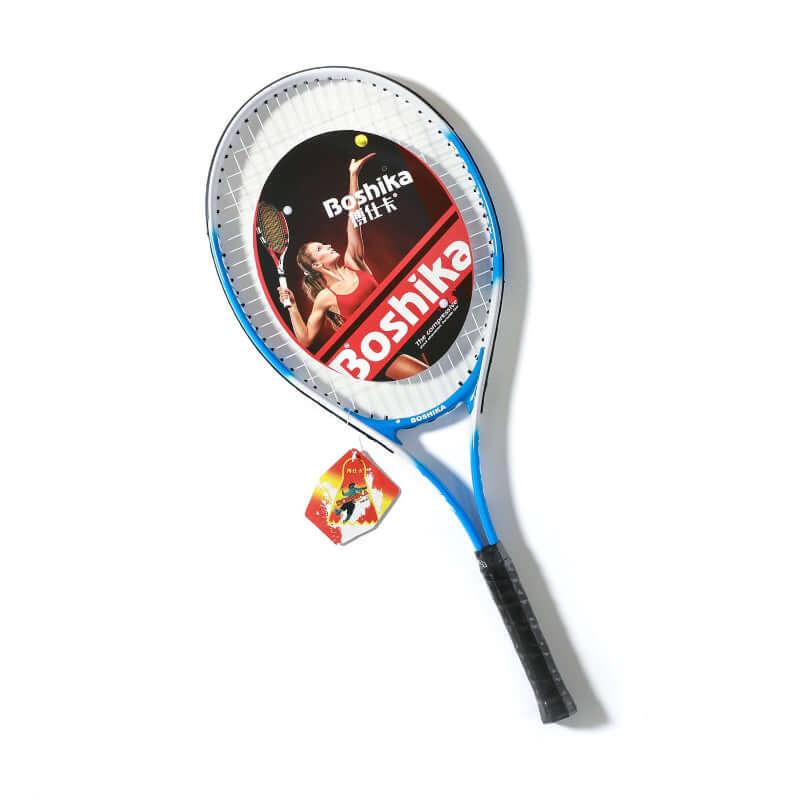 Boshika tennis racket with string designed for junior players, showcasing performance and durability.