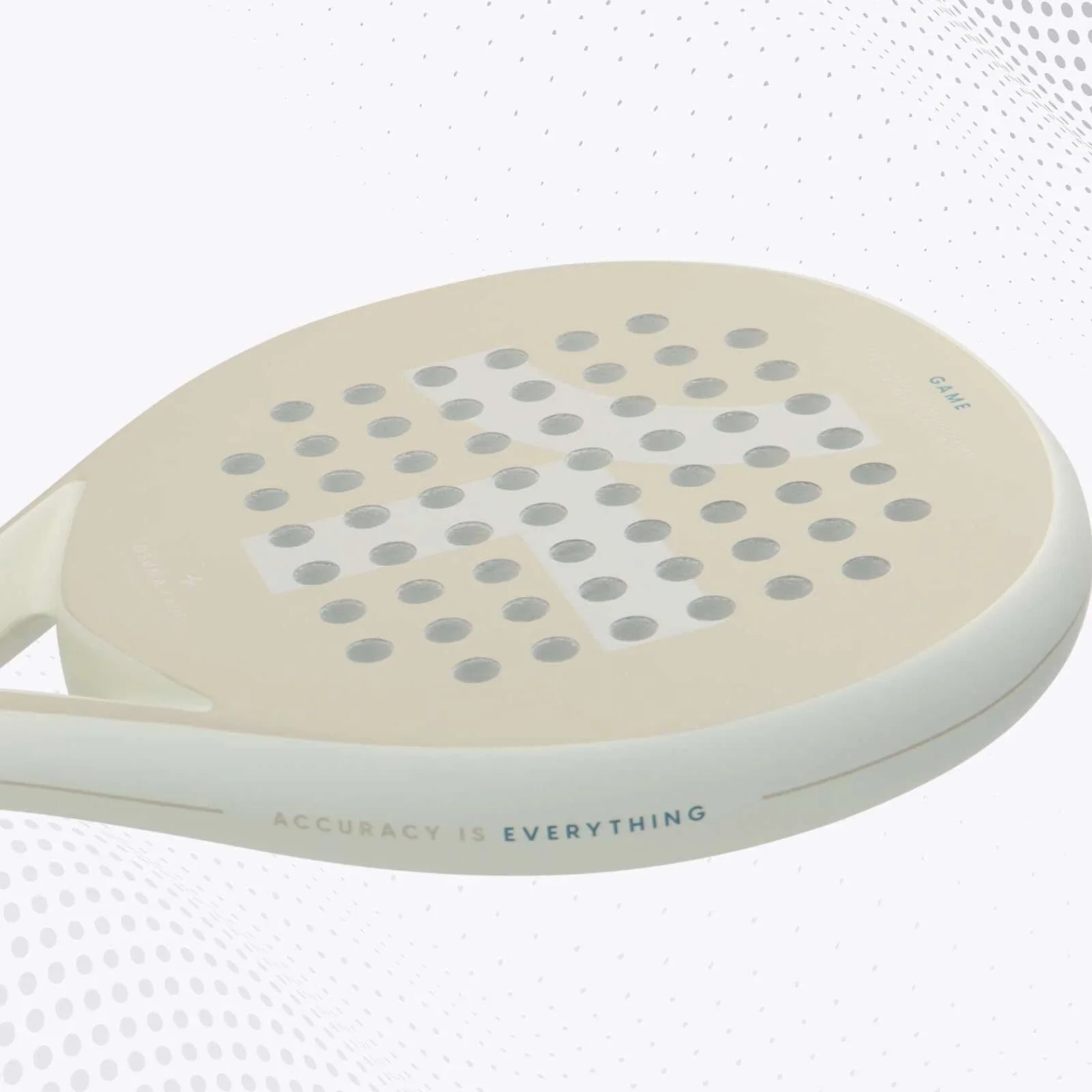 Cage Professional Carbon Padel Racket close-up showing its core design and the text 'Accuracy is Everything'.