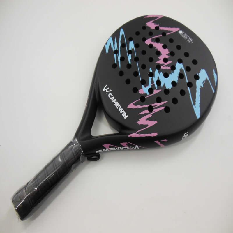 Pink Carbon Beach Foam tennis padel racket, ideal for enhancing gameplay and sport performance.