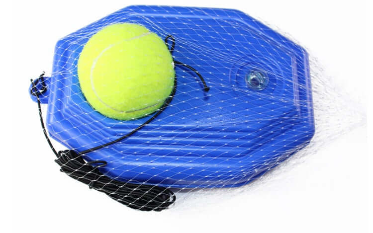 Tennis with Tennis String portable rebound aid featuring a tennis ball and compact design for practice.