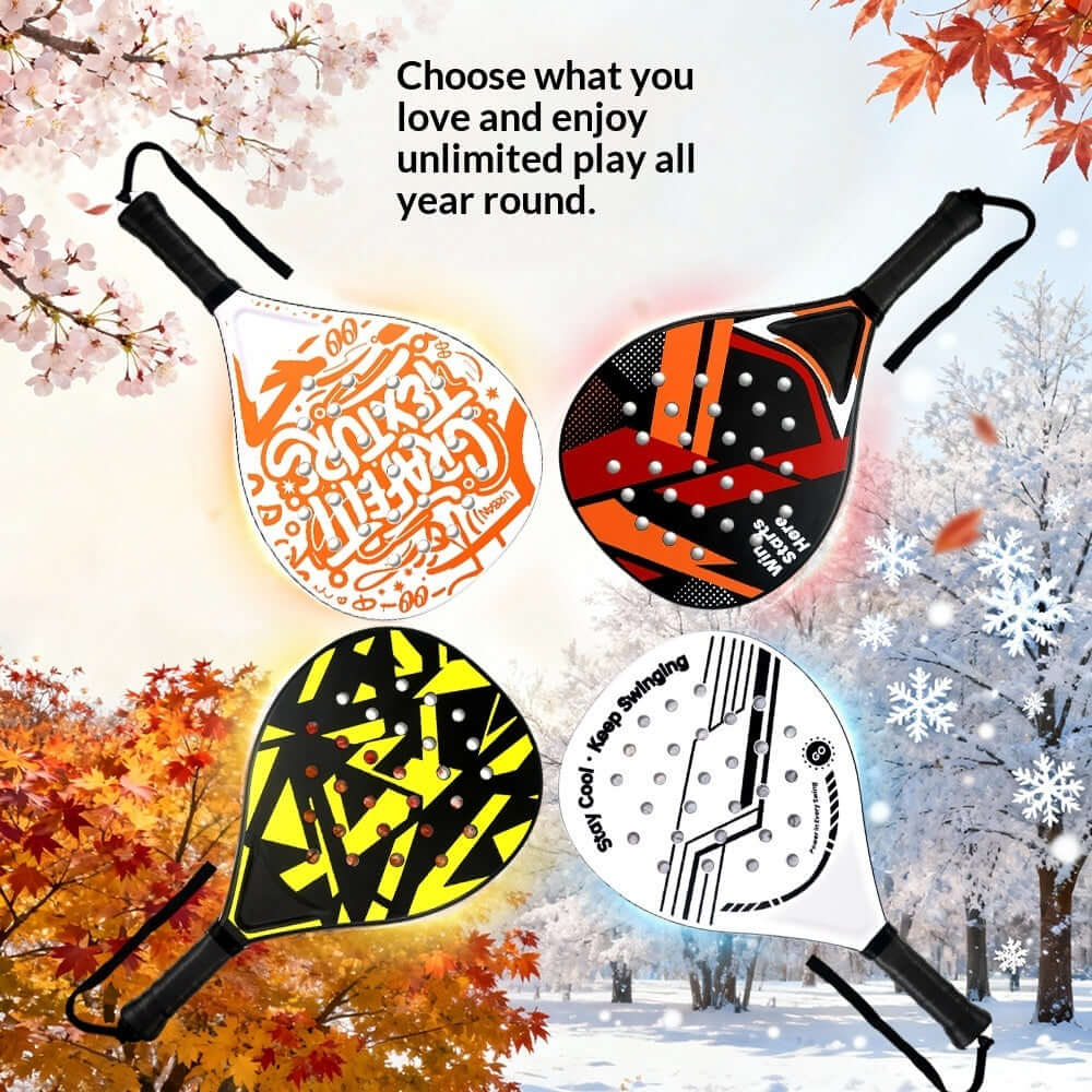 Entry-level Padel Tennis Racket With An ABS Frame - colorful designs for all-year-round play and enjoyment.