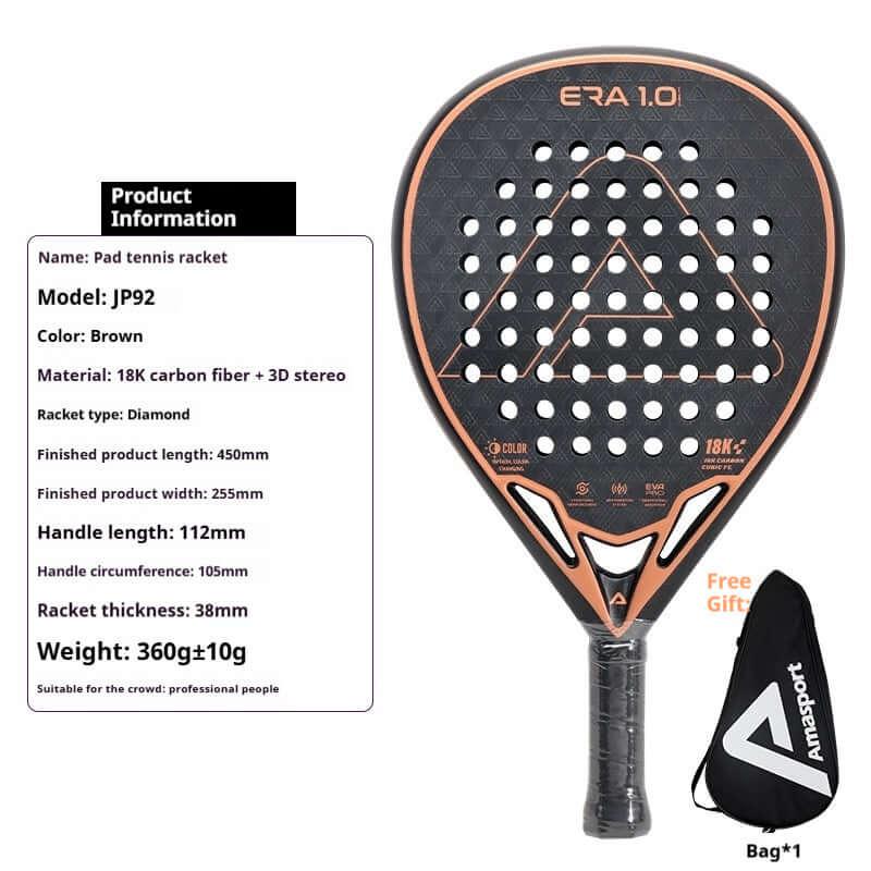 AMA Sports Carbon Fibber Tennis Racket features and specifications with premium carbon fiber material.