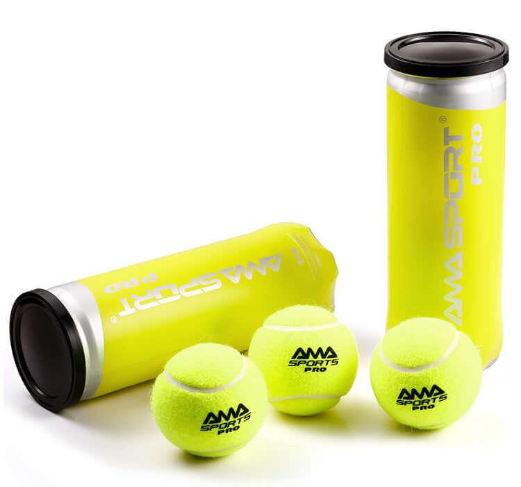 High Elasticity Tennis Training Balls in bright yellow packaging with three balls, perfect for improving tennis skills.