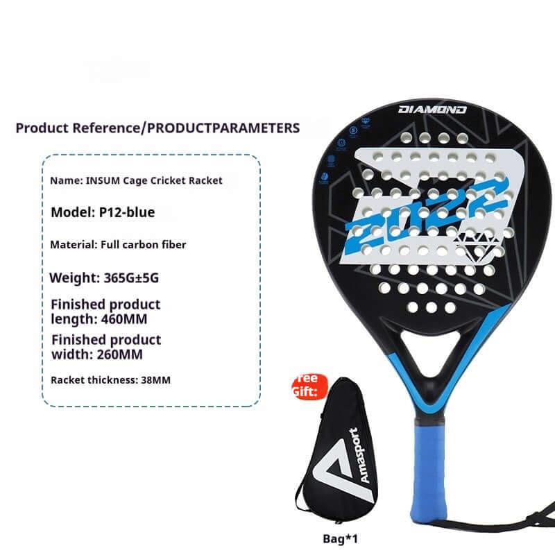 AMA Sports Carbon Fibber Tennis Racket P12-blue made of full carbon fibber, lightweight, 365g for enhanced play performance.