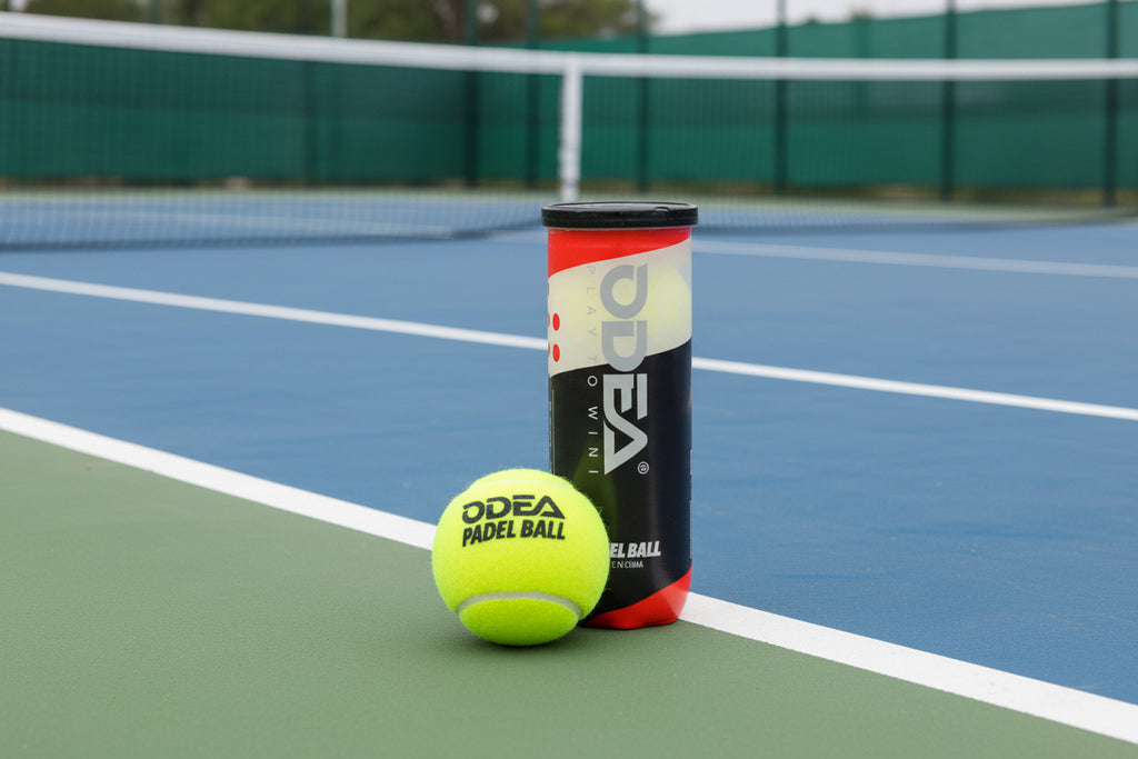 ODEA Padel Balls can with a single ball on a white background