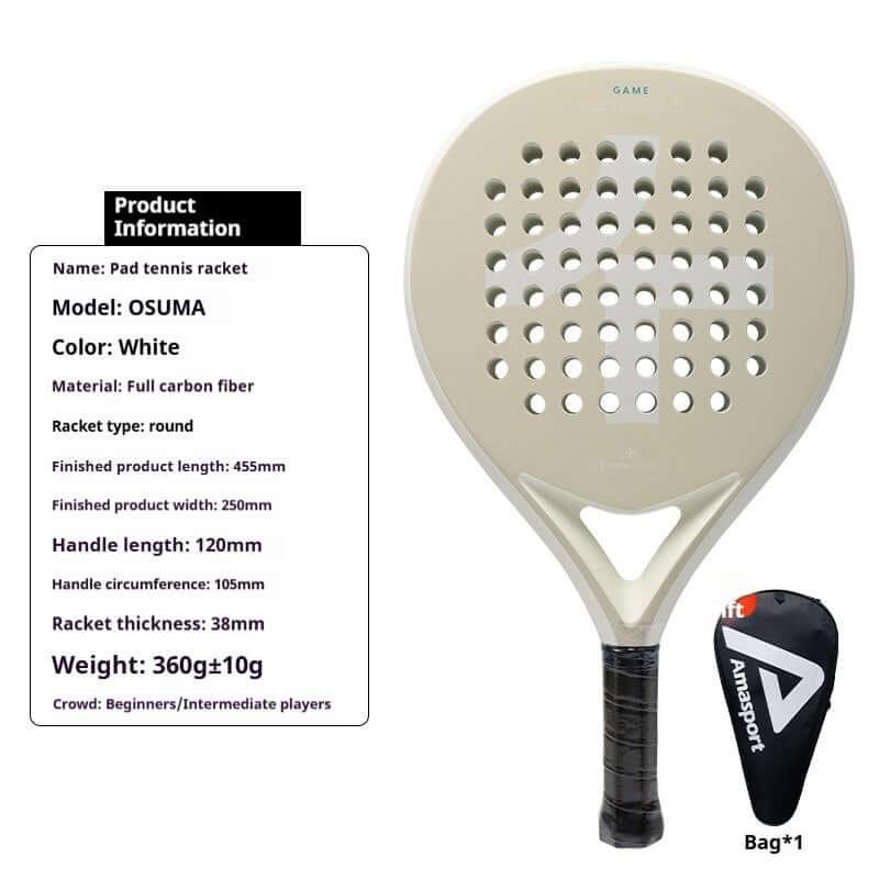 AMA Sports Carbon Fibber Tennis Racket features, design, and specifications with advanced carbon fiber construction.