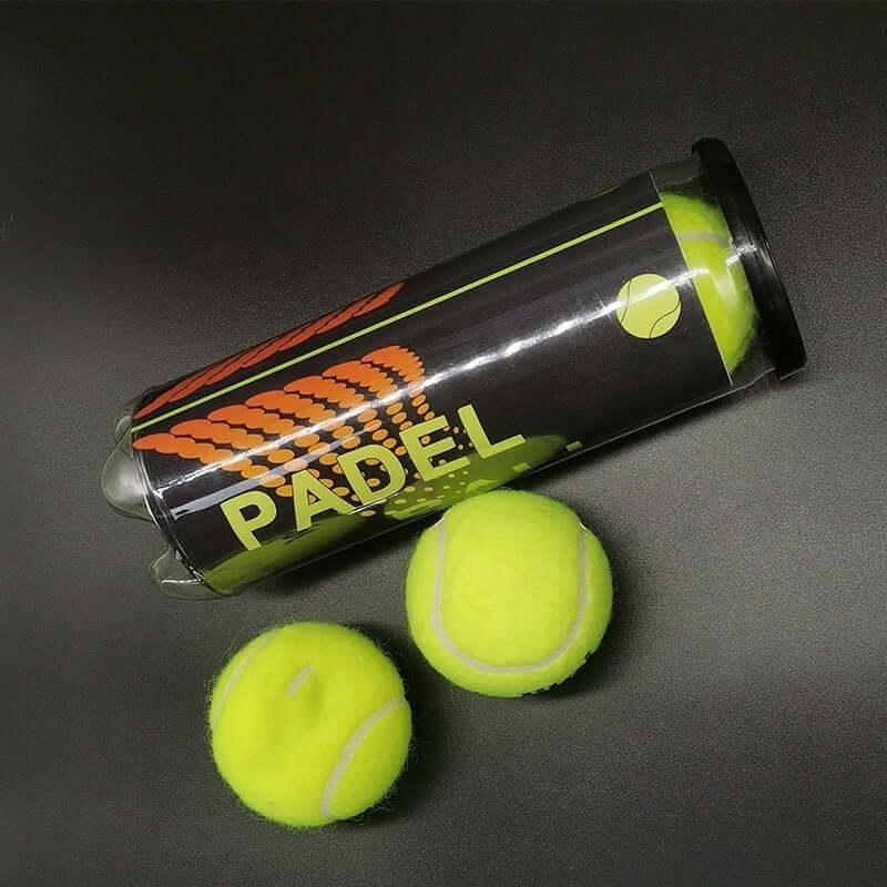 High quality wool tennis balls in a tube with bright yellow color, perfect for practice and training.