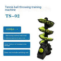 Portable tennis ball dispenser with multi-track ball tossing machine for tennis training.