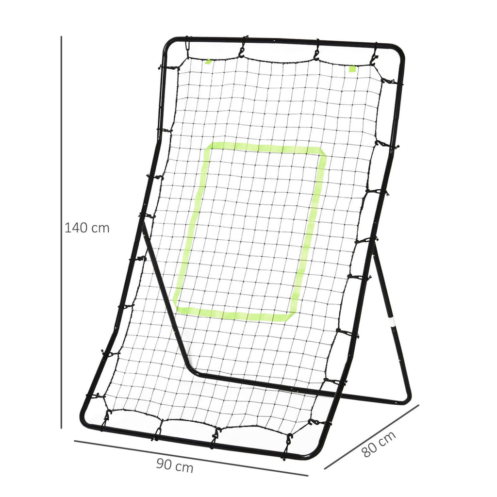 Rebounder Net Playback Game Spot Target Ball Rebounders Training Equipment Play Teaching with dimensions for practice.