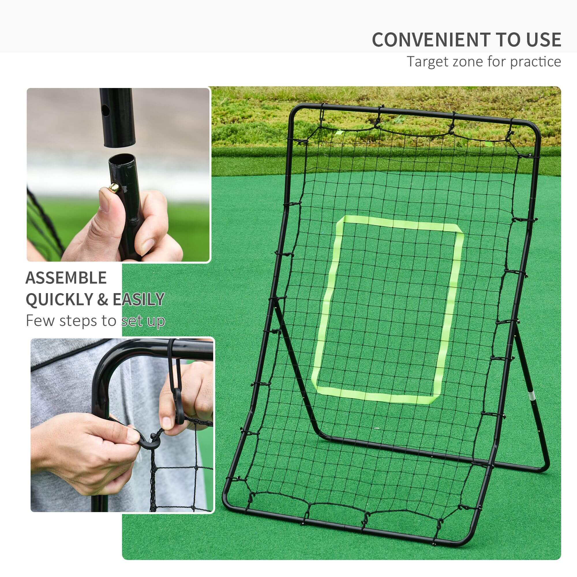 Rebounder Net Playback Game Spot Target Ball Rebounders Training Equipment Play Teaching assembled for practice use.