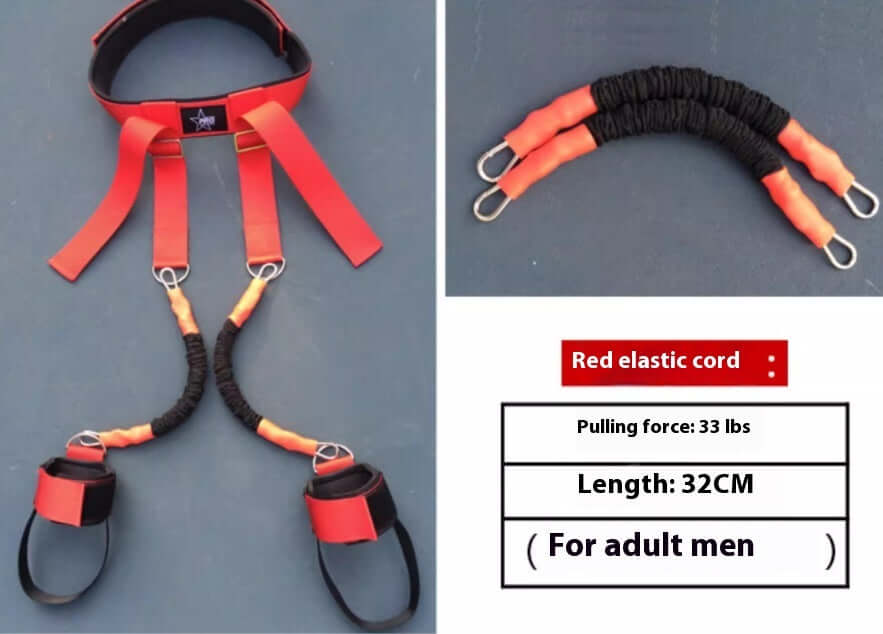 Lower Center Of Gravity Height Adjustable Tennis Balance Trainer with red elastic cord and adjustable straps.