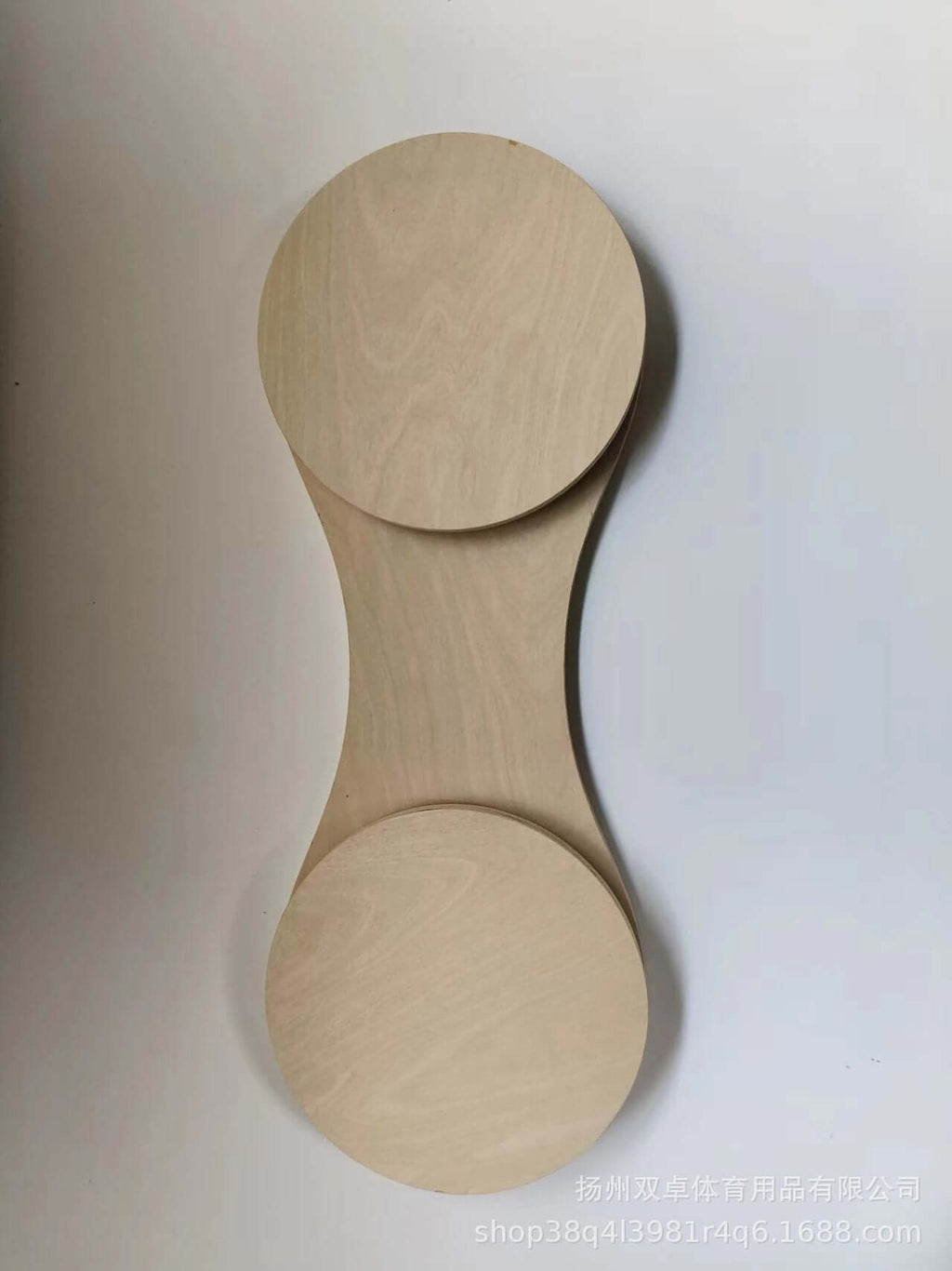 Tennis Power Chain Wood Surf Balance Board Swing Trainer showing the natural wood finish and surfboard-style design.