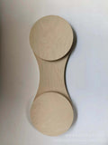 Tennis Power Chain Wood Surf Balance Board Swing Trainer showing the natural wood finish and surfboard-style design.