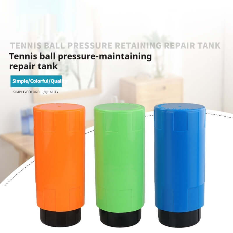 Tennis Pressure Retaining Storage Tank Outer Sports Tennis Repair Tank in vibrant colors, designed for effective ball maintenance.