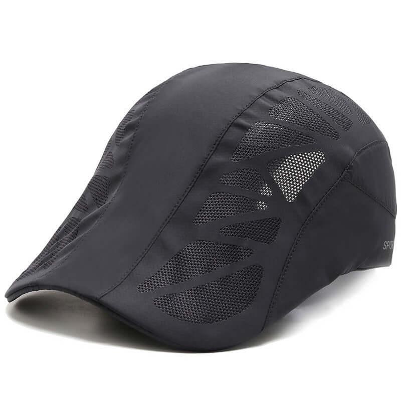 Dark Grey tennis cap with breathable mesh design, ideal for summer outdoor sports and quick-drying comfort.
