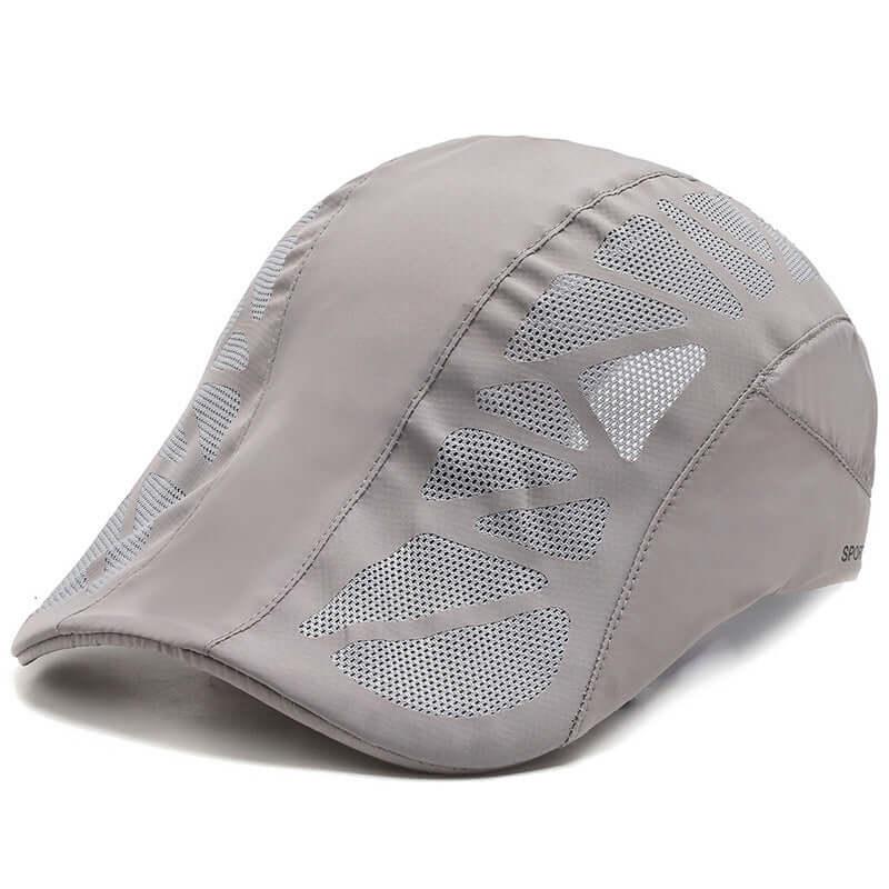 Light Grey  tennis cap with breathable mesh design, ideal for summer outdoor sports and quick-drying comfort.