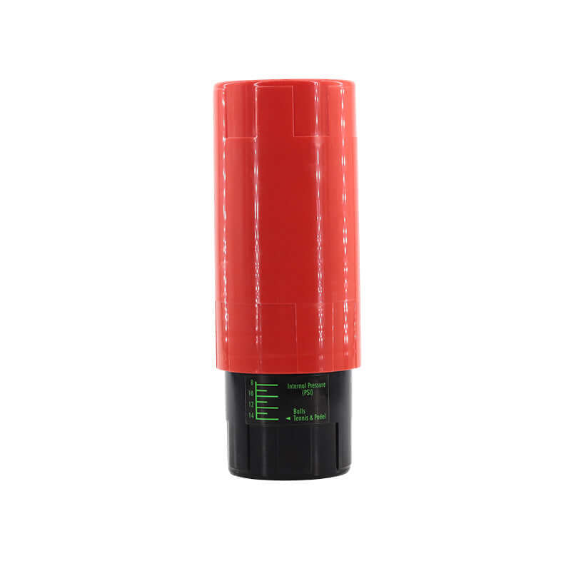 Tennis Pressure Retaining Storage Tank Outer Sports Tennis Repair Tank in red with a pressure gauge.