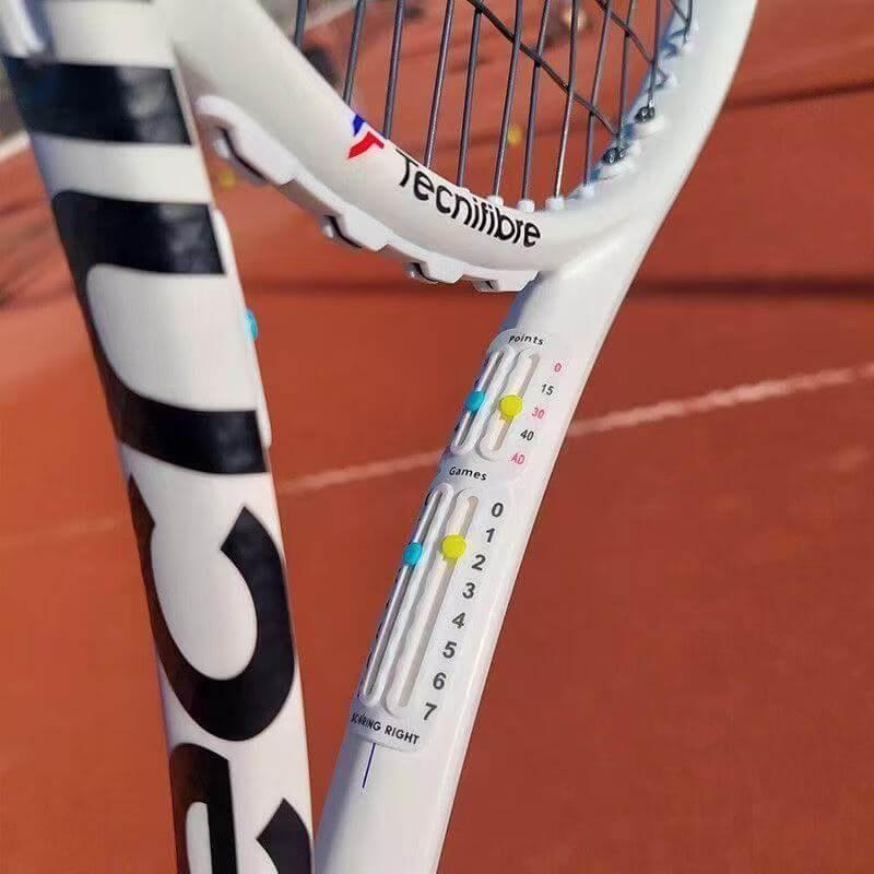 Tennis racket accessories scorer for training efficiency and skill development on the court.