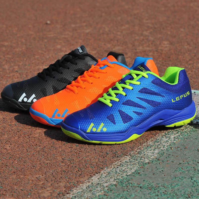 Tennis shoes for men in L010 Orange, Blue and Black,  – lightweight breathable tennis sneakers for men