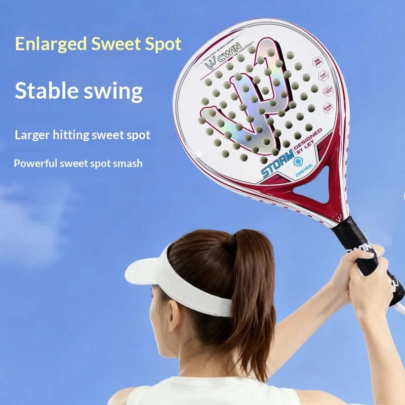 Womens Creative Printed Paddle Tennis Beach Racket with enlarged sweet spot and stable swing for beginners.