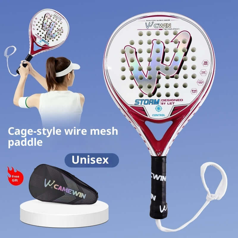 Womens Creative Printed Paddle Tennis Beach Racket with distinctive print for stylish beginners.