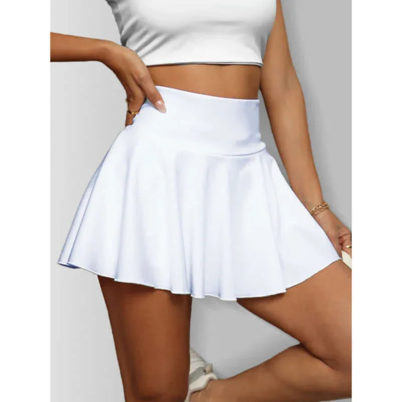 Tennis skirt – Women’s high waisted athletic skirt with pockets in white, designed for comfort and performance.